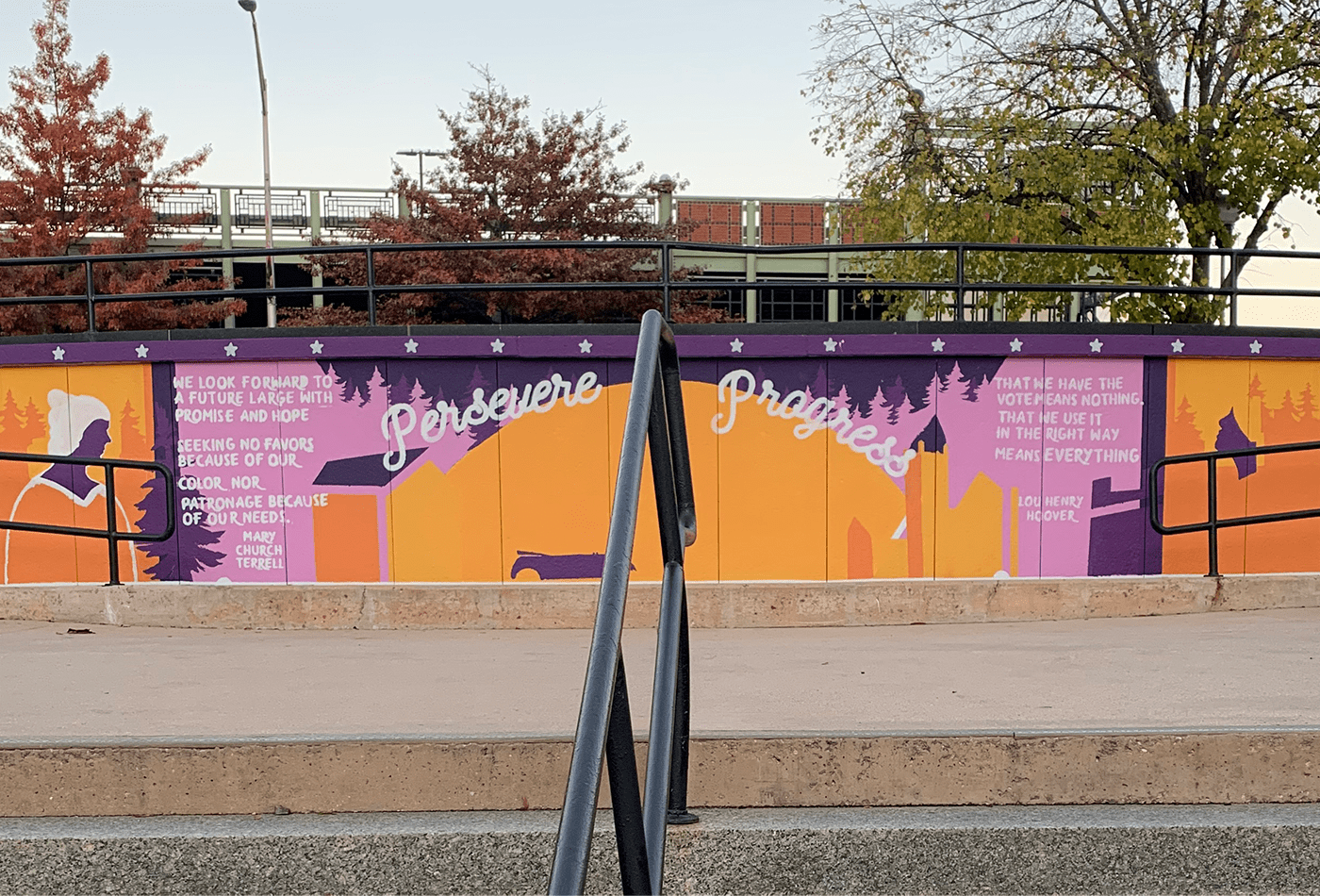 Path of Perseverance Women's Suffrage Mural Colorful Painting by Susan Harkins